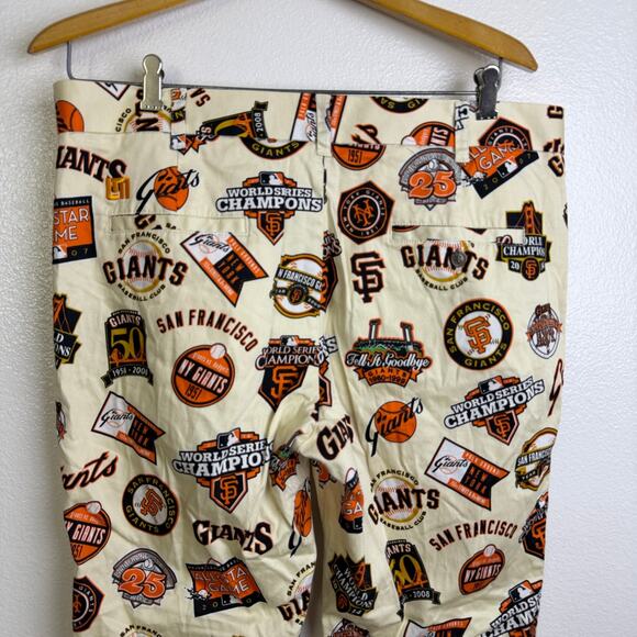 Loudmouth San Francisco Giants Pants 36 37x31 Cream Multi MLB NY Giants AOP Golf - Picture 4 of 9